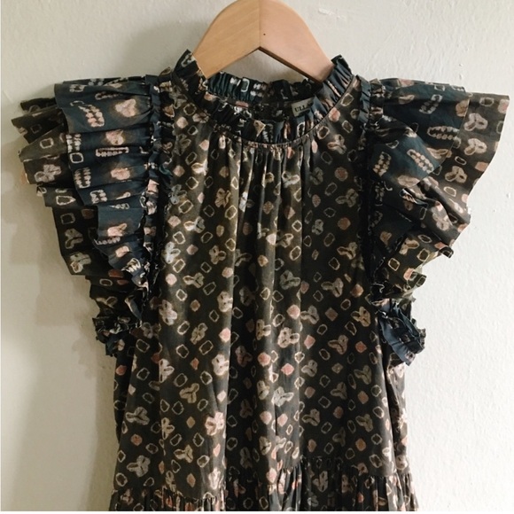 Ulla Johnson Joan Mix Print Cotton Dress Jasper - Picture 4 of 6